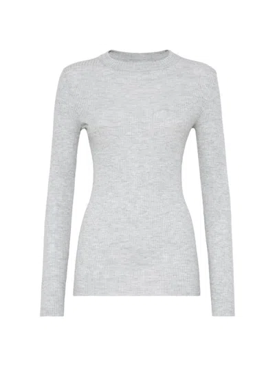Brunello Cucinelli Women's Cashmere And Silk Lightweight Sweater In Light Grey