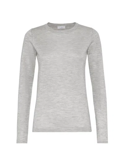 Brunello Cucinelli Cashmere And Silk Sweater In Grey