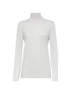 Brunello Cucinelli Women's Cashmere And Silk Lightweight Turtleneck Sweater In White