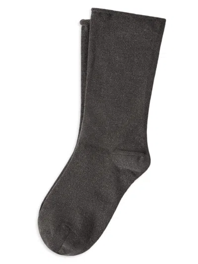 Brunello Cucinelli Women's Cashmere And Silk Sparkling Knit Socks In Gray