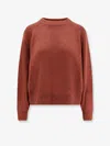 Brunello Cucinelli Women Cashmere And Silk Sweater With Sequins In Brown