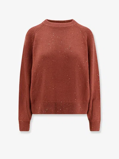 BRUNELLO CUCINELLI BRUNELLO CUCINELLI WOMEN CASHMERE AND SILK SWEATER WITH SEQUINS
