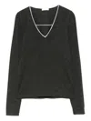 Brunello Cucinelli Cashmere And Silk V-necked Sweater In Multi