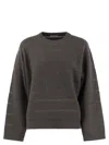 Brunello Cucinelli Women Cashmere And Wool Crew-neck Sweater In Gray