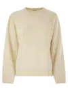 Brunello Cucinelli Women Cashmere And Wool Crew-neck Sweater In Neutral