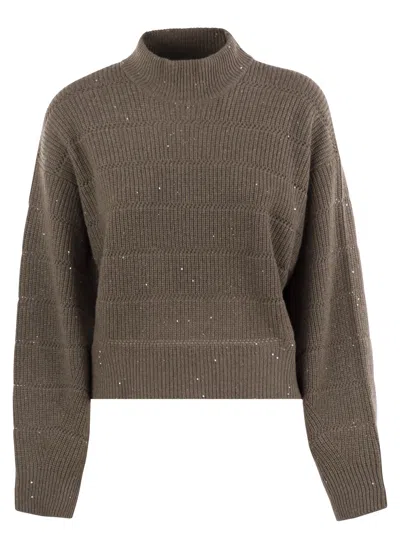 BRUNELLO CUCINELLI BRUNELLO CUCINELLI WOMEN CASHMERE AND WOOL TURTLENECK SWEATER