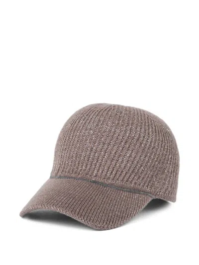 Brunello Cucinelli Women Cashmere Baseball Cap In Brown