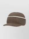 Brunello Cucinelli Ribbed Cap In Brown