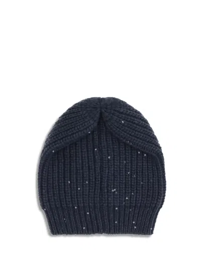 Brunello Cucinelli Women Cashmere Beanie Hat In Blue