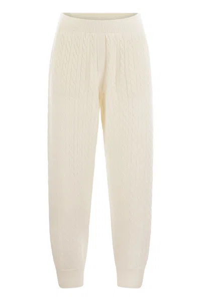 BRUNELLO CUCINELLI WOMEN'S CASHMERE CABLE KNIT TROUSERS