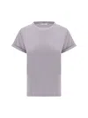 Brunello Cucinelli Cashmere Glitter T-shirt In Purple