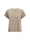 Brunello Cucinelli Women Cashmere Glitter T-shirt In Nude