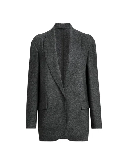 Brunello Cucinelli Women's Cashmere Jersey Blazer With Monili In Gray