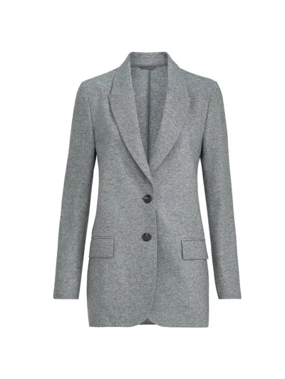 Brunello Cucinelli Women's Cashmere Jersey Deconstructed Blazer With Monili In Gray