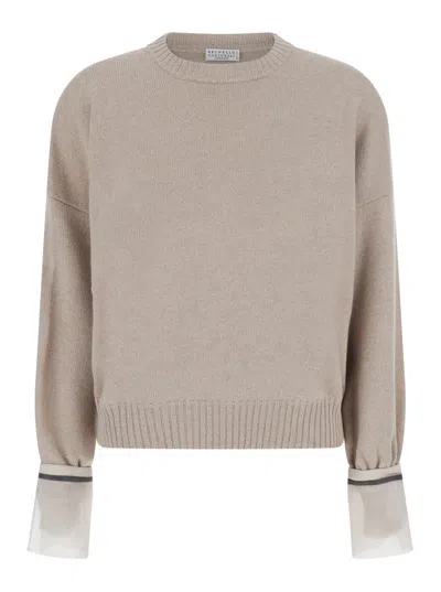 Brunello Cucinelli Women's Cashmere Jersey Sweater In Neutral