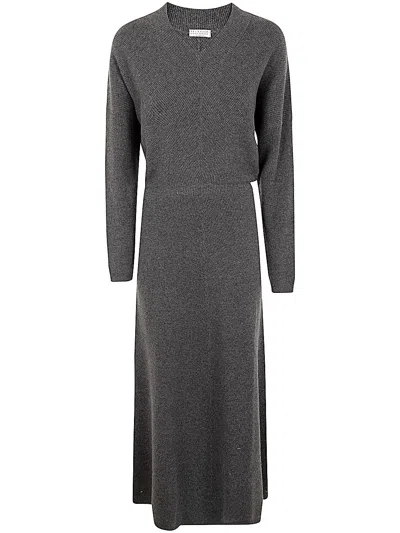 BRUNELLO CUCINELLI BRUNELLO CUCINELLI WOMEN CASHMERE LONG DRESS