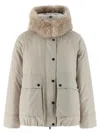 Brunello Cucinelli Cashmere Neck Down Jacket Puffer Jackets Beige In White
