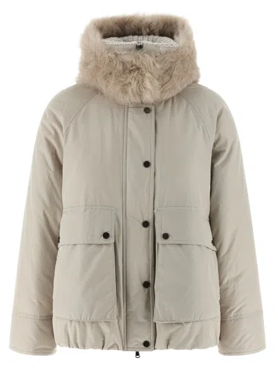 BRUNELLO CUCINELLI BRUNELLO CUCINELLI WOMEN CASHMERE NECK DOWN JACKET