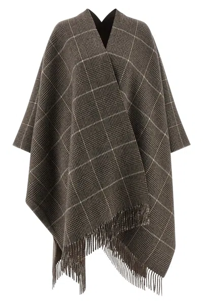 BRUNELLO CUCINELLI BRUNELLO CUCINELLI WOMEN CASHMERE REVERSIBLE PONCHO