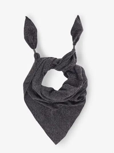 Brunello Cucinelli Women Cashmere Scarf With Monili Detail In Grey