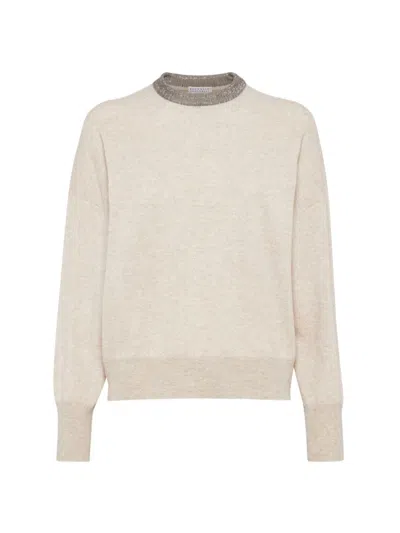 Brunello Cucinelli Women's Cashmere Sweater In Warm Beige