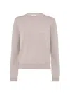 Brunello Cucinelli Women's Cashmere Sweater With Shiny Cuff Details In Antique Pink