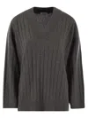 Brunello Cucinelli Luxury Cashmere V-neck Sweater With Luminous Neck Detail In Multicolor