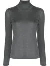 Brunello Cucinelli Cashmere Silk Blend Roll Neck Sweater In Gray