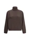 Brunello Cucinelli High Neck Sweater Sweaters And Cardigans Brown In Brown