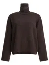 Brunello Cucinelli Monili Embellished Turtleneck Cashmere Sweater In Brown