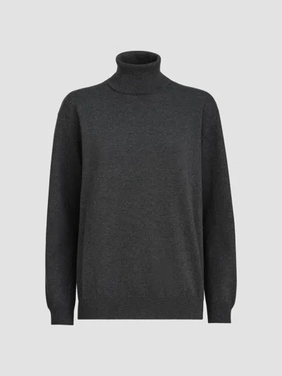 Brunello Cucinelli Women's Cashmere Turtleneck Sweater With Monili In Black