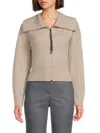 Brunello Cucinelli Wide Collar Cropped Cardigan In Light Brown