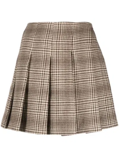 BRUNELLO CUCINELLI BRUNELLO CUCINELLI WOMEN CHECKED MINI SKIRT