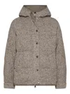 Brunello Cucinelli Women Chevron-pattern Down Jacket In Brown