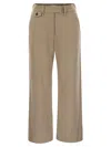 Brunello Cucinelli Chino Crop Trousers In Cotton And Linen Cover-up With Moniline