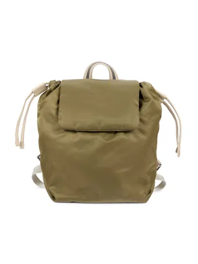 Brunello Cucinelli Women's Cinched Backpack In Green