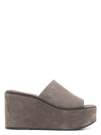 BRUNELLO CUCINELLI WOMEN'S CLASSIC HIGH MULE