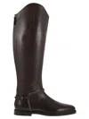 Brunello Cucinelli Women Classic Leather Boot With Precious Spurs In Brown