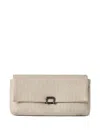 Brunello Cucinelli Sartorial Clutch Bag In Techno Raffia In Neutral