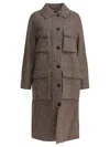 Brunello Cucinelli Virgin Wool And Silk Diagonal Coat In Brown