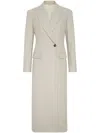 Brunello Cucinelli Wool Coat Peak Lapels In Beige