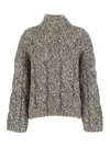 Brunello Cucinelli Women Wool And Cashmere Sweater With Sequins In Gray