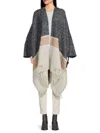 Brunello Cucinelli Women's Colorblock Alpaca & Wool Ruana In Blue Beige