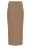 Brunello Cucinelli Long Skirt With Back And Side Slits In Brown
