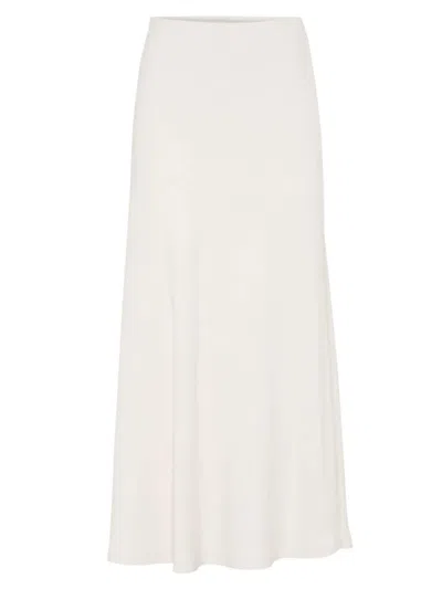 Brunello Cucinelli Flute Twill Couture Skirt In Ivory