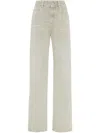 Brunello Cucinelli Beige Twill Loose Trousers