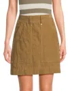 Brunello Cucinelli Women's Corduroy Cotton-blend A-line Miniskirt In Brown