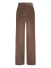 Brunello Cucinelli Women Corduroy Loose Pants With Monili