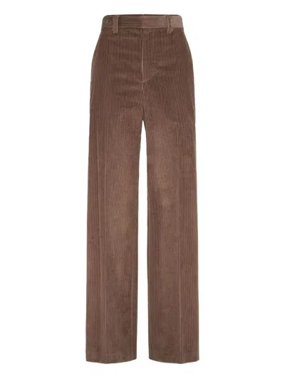 Brunello Cucinelli Women Corduroy Loose Pants With Monili