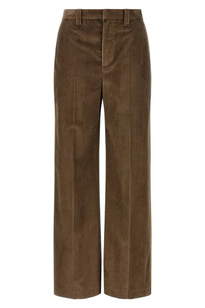 Brunello Cucinelli Women Corduroy Trousers In Brown